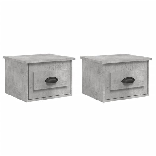 Maison Chic Stenski Dvo delni komplet Nočne omarice - Nočne mize betonsko siva 41,5x36x28 cm, (21687710) Slike