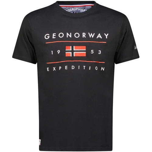 Geo Norway Majice s kratkimi rokavi SY1355HGN-Black Črna