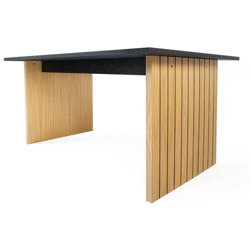Woodman Jedilna miza s ploščo v hrastovem dekorju 90x160 cm Stripe - Woodman Cene