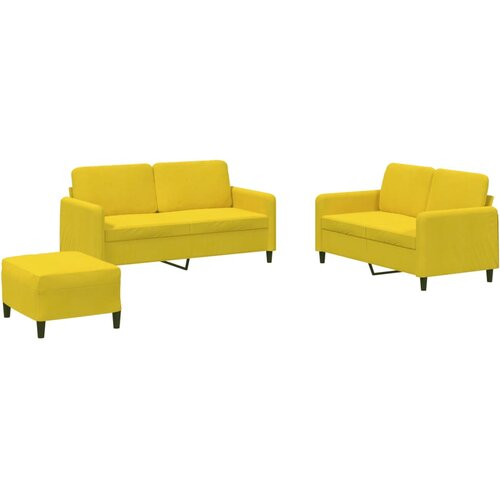 VidaXL 3-dijelni set sofa s žuti bar&amp;scaron;unast Slike