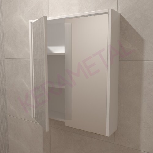 Kerametal snow white KN-70 gornji ormarić sa ogledalom Slike