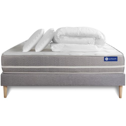 ACTISOM Kompletni paket za posteljo - Vzmetnica 140x190 cm + Vzmetni okvir z letvami (komplet) + 2 vzglavnika + Prevleka - Actiflex Touch, (21614207) Cene