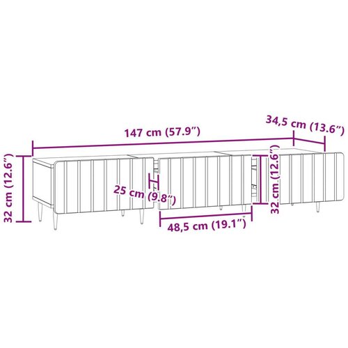 vidaXL TV omarica Sonoma hrast 147 x 34,5 x 32 cm Inženirski les, (5000210265) Cene