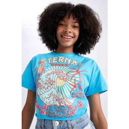 Defacto Cool Crew Neck Printed Short Sleeve T-Shirt Slike