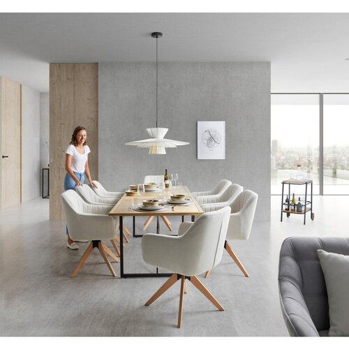 Bessagi Home Raztegljiva Miza Catalina, Barva Hrasta, Železo Slike