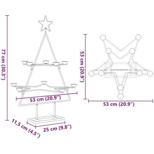  Metalno ukrasno božićno drvce crno 75 cm Slike