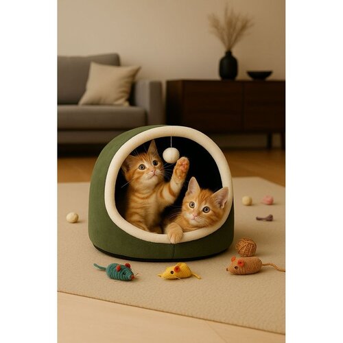 Paws &amp;amp;amp; Whiskers krevet za mačke Alaska STD, 40 x 35 x 35 cm, zeleni Slike