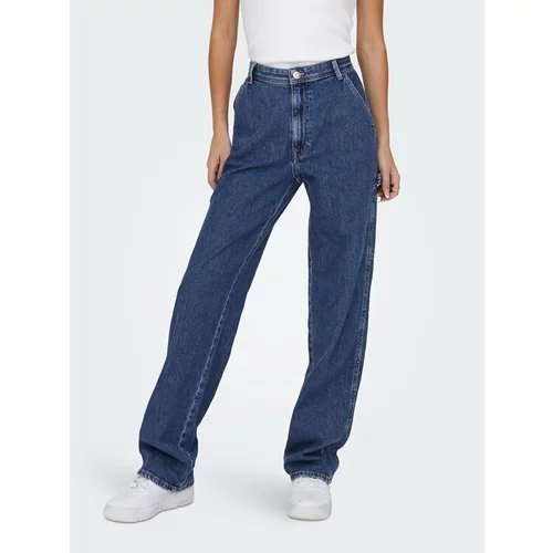 Only Jeans hlače 15271792 Modra Straight Fit