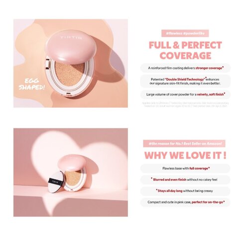 TIRTIR Mask Fit Aura Cushion Mini matirajoči tekoči puder v gobici odtenek 24N Latte 4.5 g Slike
