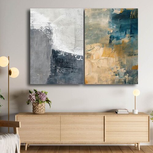 WALLXPERT 2P70100C011 Multicolor Decorative Canvas Painting (2 Pieces) Cene