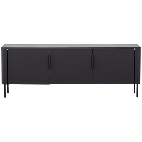 WOOOD Mat črna TV omarica iz masivnega bora 154x56x44 cm Gunnar &ndash; Cene
