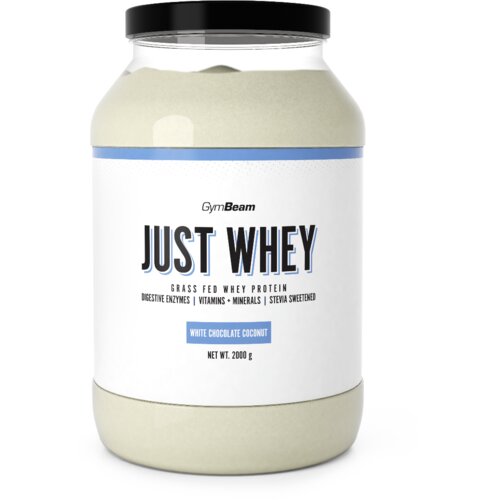 GymBeam just whey 2000 g bela čokolada - kokos Slike