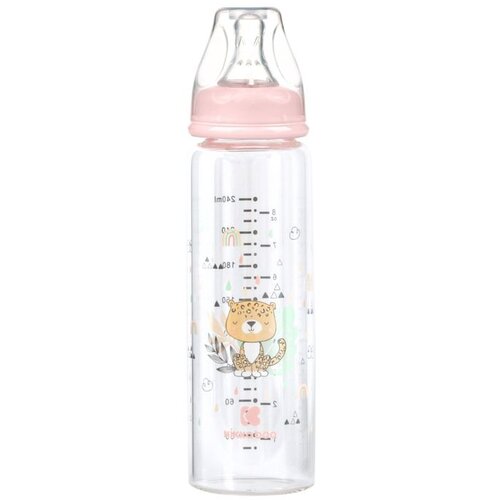 Kikka Boo Flašica staklena Savanna 240ml Pink Cene