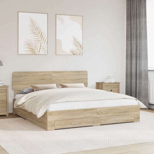  Okvir za krevet s uzglavljem Sonoma hrast 200 x 200 cm Cene