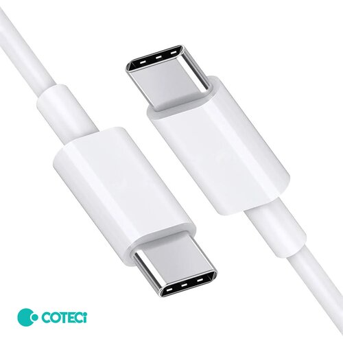  Data kabl Coteci 32117 5A 60W 40 Gps PD Type C na Type C beli 2m Slike