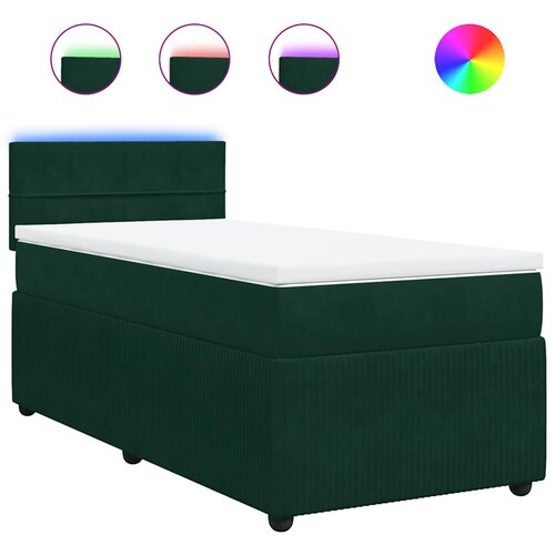 Box spring krevet s madracem tamnozeleni 90x200 cm bar&amp;scaron;unasti Slike