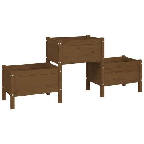 Maison Chic Cvetlično korito - Cvetlični Lonec medeno rjavo 178,5x44x75 cm trdna borovina, (21789032) Cene