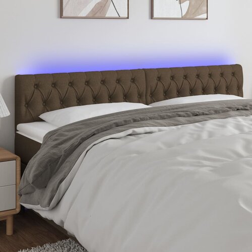  LED uzglavlje tamnosmeđe 200 x 7 x 78/88 cm od tkanine Cijene