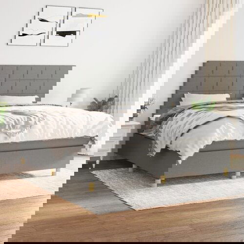 The Living Store Box spring postelja z vzmetnico temno siva 180x200 cm blago - Box Spring Postelja, (21520721) Slike