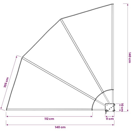  Sklopiva bočna tenda krem 140 x 140 cm Slike