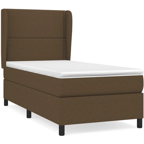 Maison Chic Box spring postelja - Vzmetna postelja z vzmetnico temno rjava 90x200 cm blago SL13564, (21907346) Slike