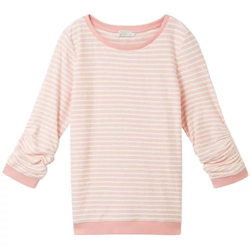 Tom Tailor Sweater majica rosé / bijela