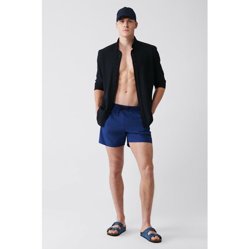 Avva Men's Navy Blue Quick Dry Standard Size Flat Swimwear Marine Shorts Slike