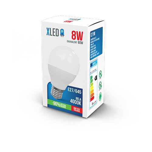 Xled led sijalica, E27 -8W, G45, 220V, bela, 4000K ( E27 8W G45 nb ) E27 8W G45 nb Slike