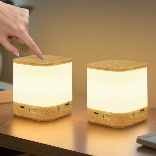 Nettlife Lot de 2 lampes de table LED avec 3 températures de couleur, lampe de chevet, batterie 3600 mAH, chargement USB, (22141577) Cene