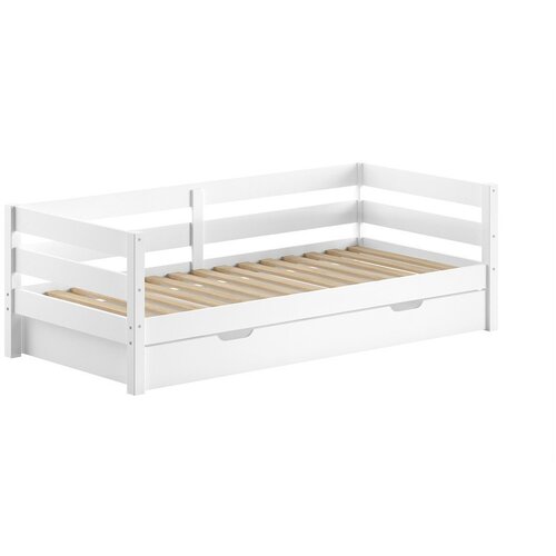 Vipack Bela otro&scaron;ka postelja iz masivnega bora z dodatnim leži&scaron;čem z letvenim dnom 90x200 cm Margrit &ndash; Cene