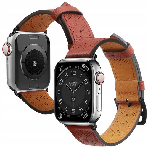 HURTEL strap sk&oacute;rzany pa&scaron;ček do apple watch SE/8/7/6/5/4/3/2/1 41/40/38MM czerwony, (21910444) Cene