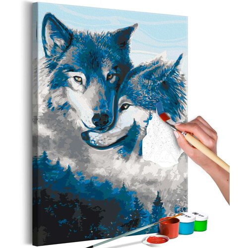  Slika za samostalno slikanje - Wolves in Love 40x60 Slike