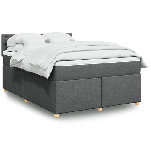 vidaXL Box spring postelja z vzmetnico temno siva 160x200 cm blago Cene