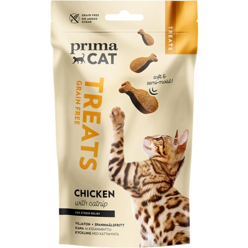 PRIMA CAT poslastica za mačke softy snack 50g - piletina/mačija trava Slike