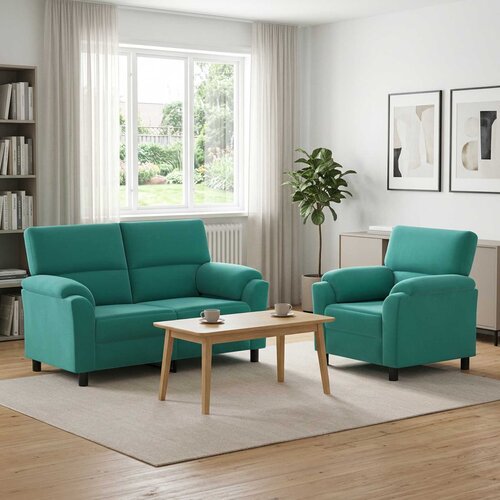  Set sofe 2 pcs Tirkizna Baršun Cene