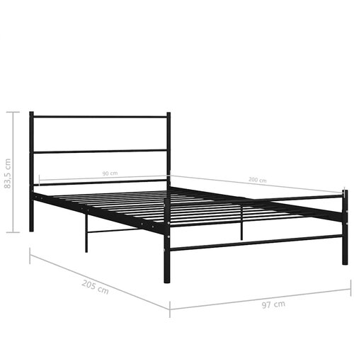  Okvir za krevet crni metalni 90 x 200 cm Slike