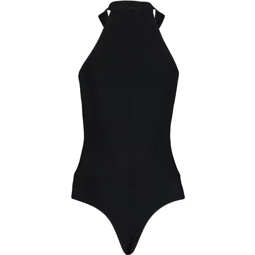 Trendyol Black Window/Cut Out Detail Rose Accessory Bodysuit