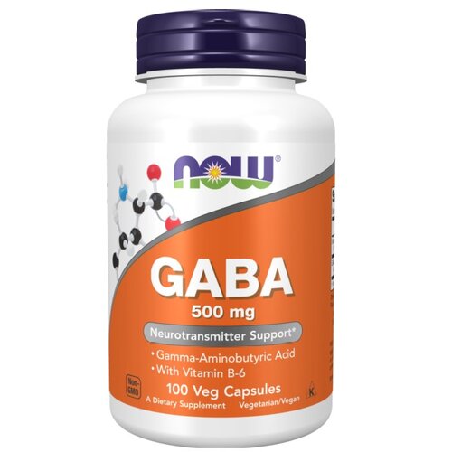 Now Foods Gaba 500mg + B6 (100 vcaps) Standard Cene