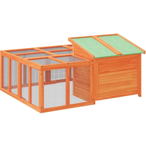  Kavez za zečeve smeđi 144 x 123 x 67,5 cm od masivne borovine Slike