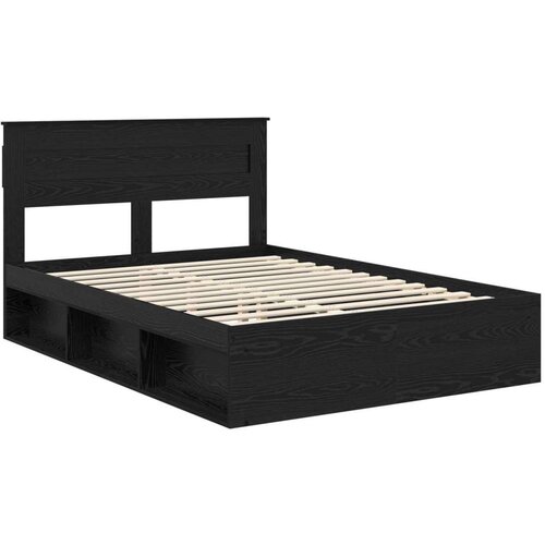  Okvir za krevet Crna 150 x 200 cm Čvrsto borovo drvo Slike