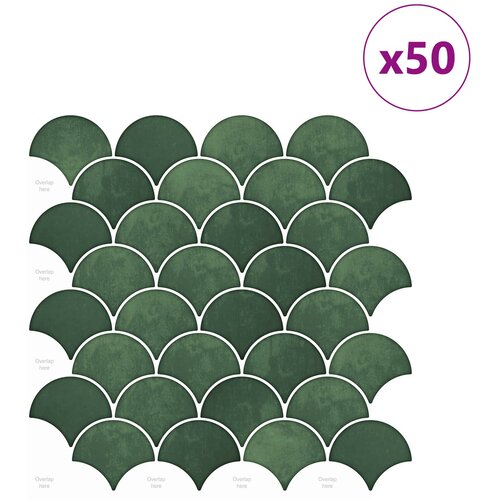  Pločica riblje ljuske 50 pcs Tamnozelena 30 x 30 cm Slike