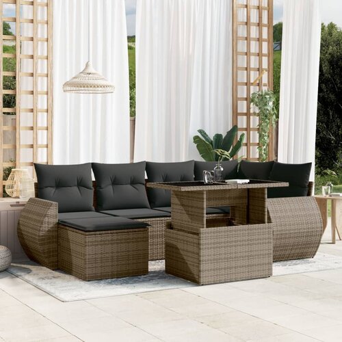 vidaXL 7-dijelni set vrtnih sofa sivi od poliratana Cijene