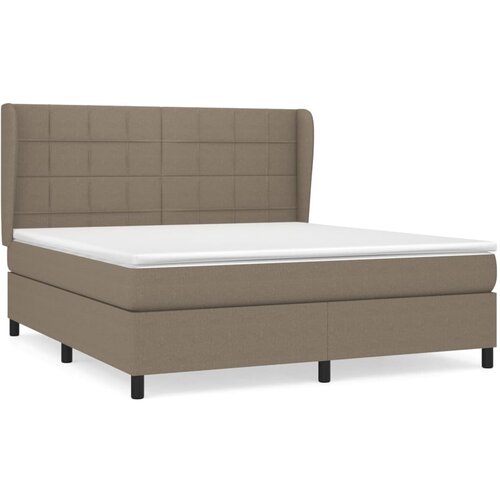VidaXL Box spring postelja z vzmetnico taupe 180x200 cm blago, (20897447) Slike