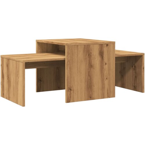 Maison Chic Klubska mizica - kavna mizica - Nizka mizica artisan hrast 100x48x40 cm inženirski les, (21753813) Slike