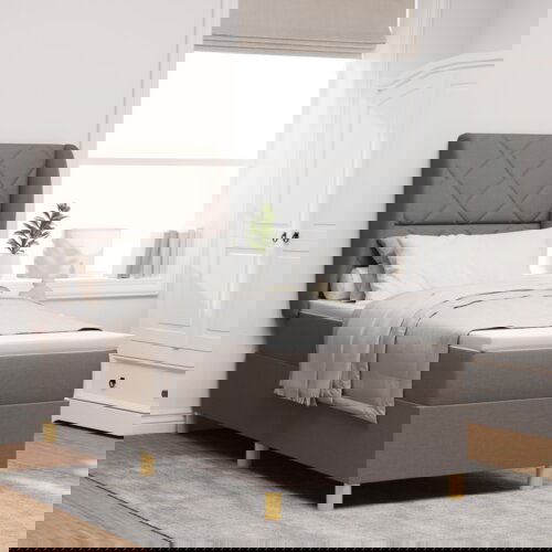 Box Springski Krevet s Madracem Taupe 80x200 cm Tkanina Cijene