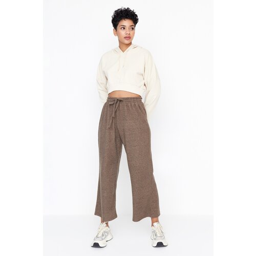 Trendyol Sweatpants - Brown - Wide leg Slike