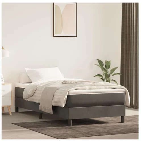  Box spring posteljni okvir temno siv 80x200 cm žamet
