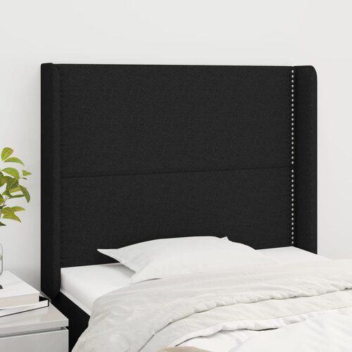 vidaXL uzglavlje s ušima crni 83x16x118/128 cm od tkanine Cijene