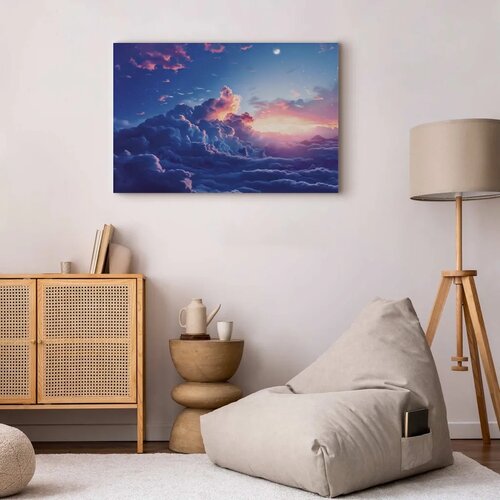  Slika - Night Concert in the Mountains: Clouds Illuminated by the Last Rays of the Sun 120x80 Slike