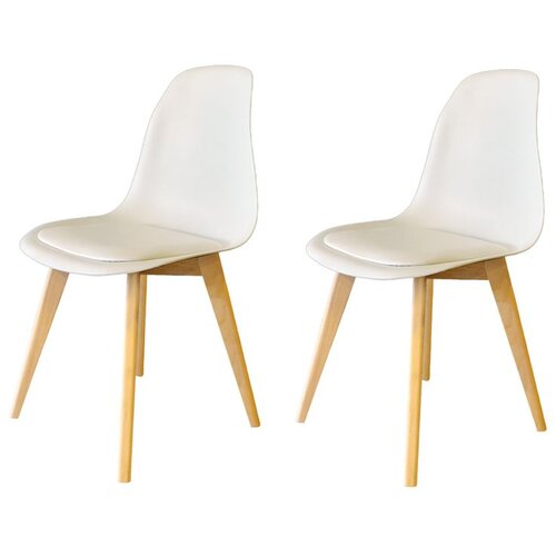 Hanah home SND3015 set trpezarijskih stolica 2 kom, bela/hrast Slike